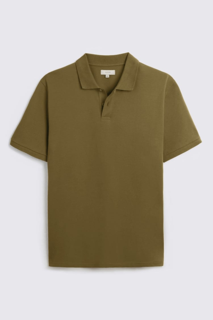 Olive Piqué Polo Shirt