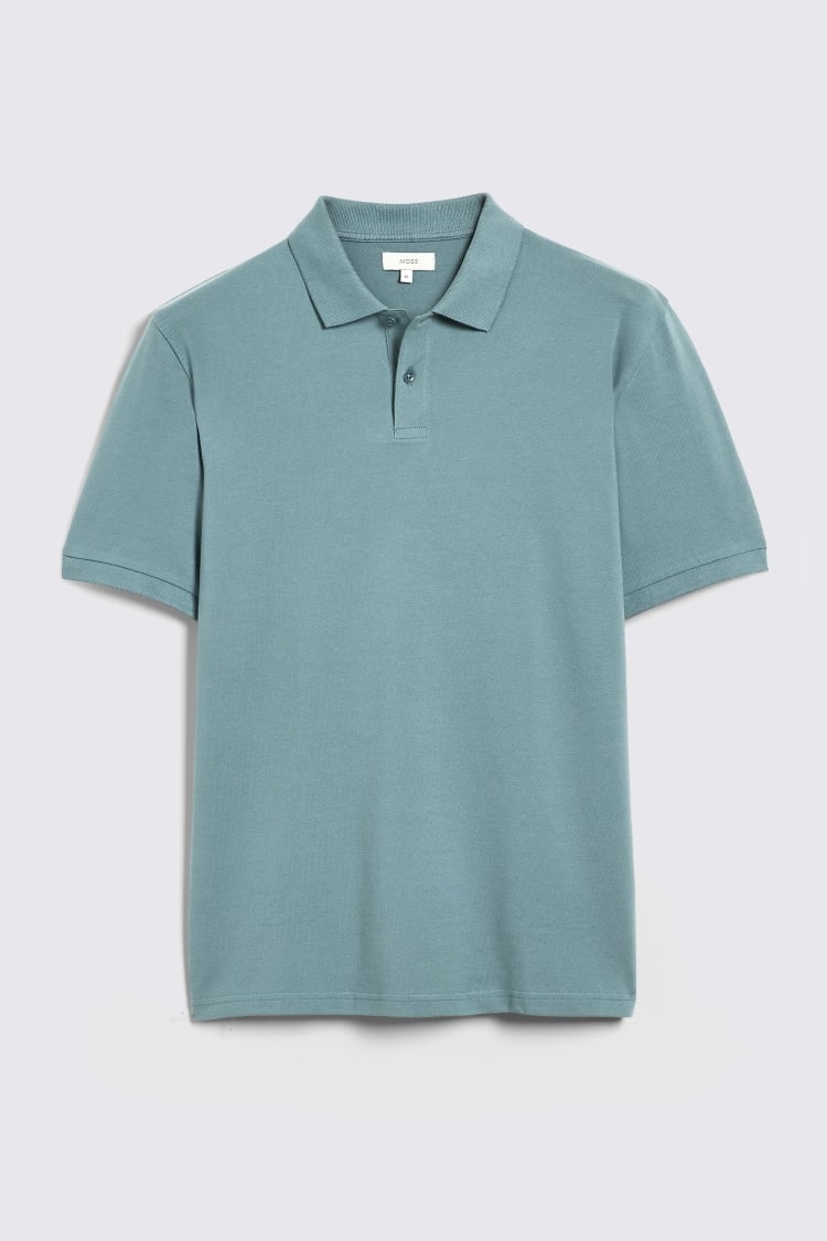 Teal Piqué Polo Shirt | Buy Online at Moss