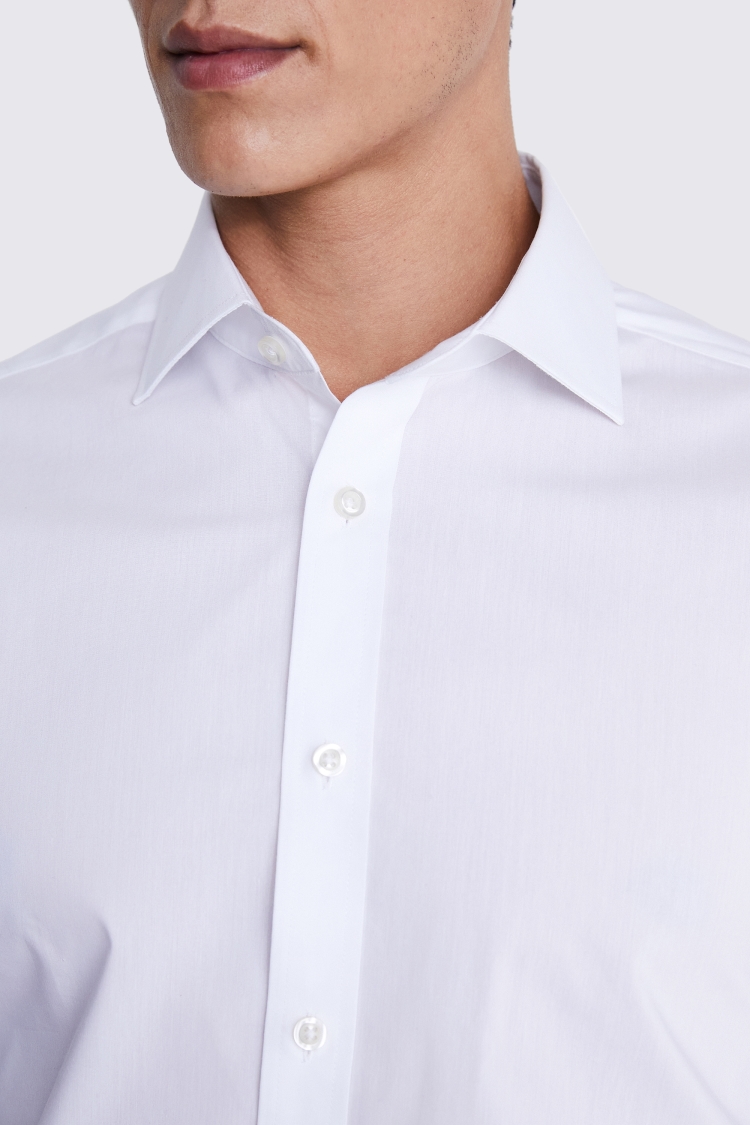 Regular Fit White Stretch Shirt