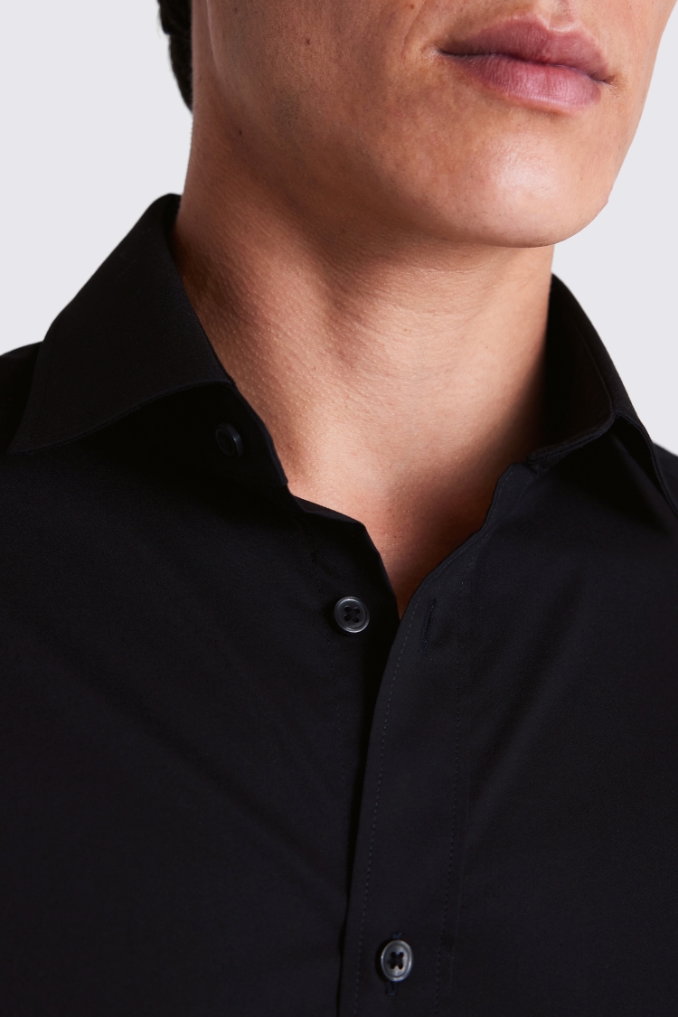 Regular Fit Black Stretch Shirt