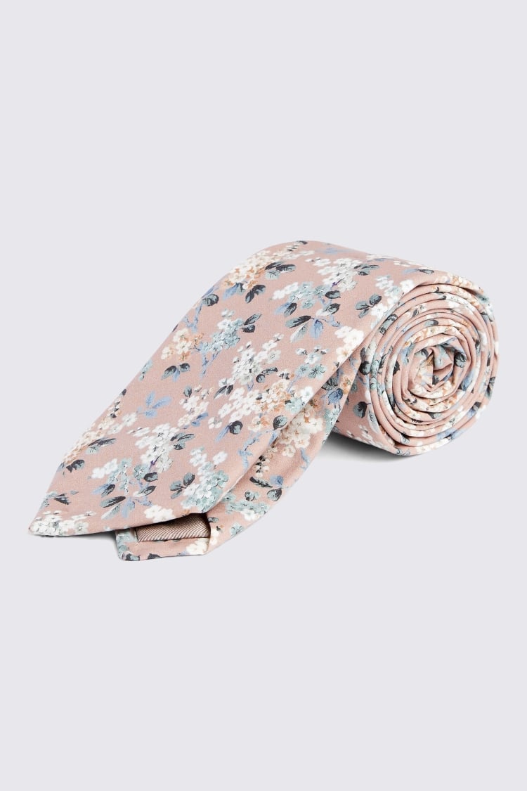Dusty Pink Ditsy Floral Tie Made with Liberty Fabric