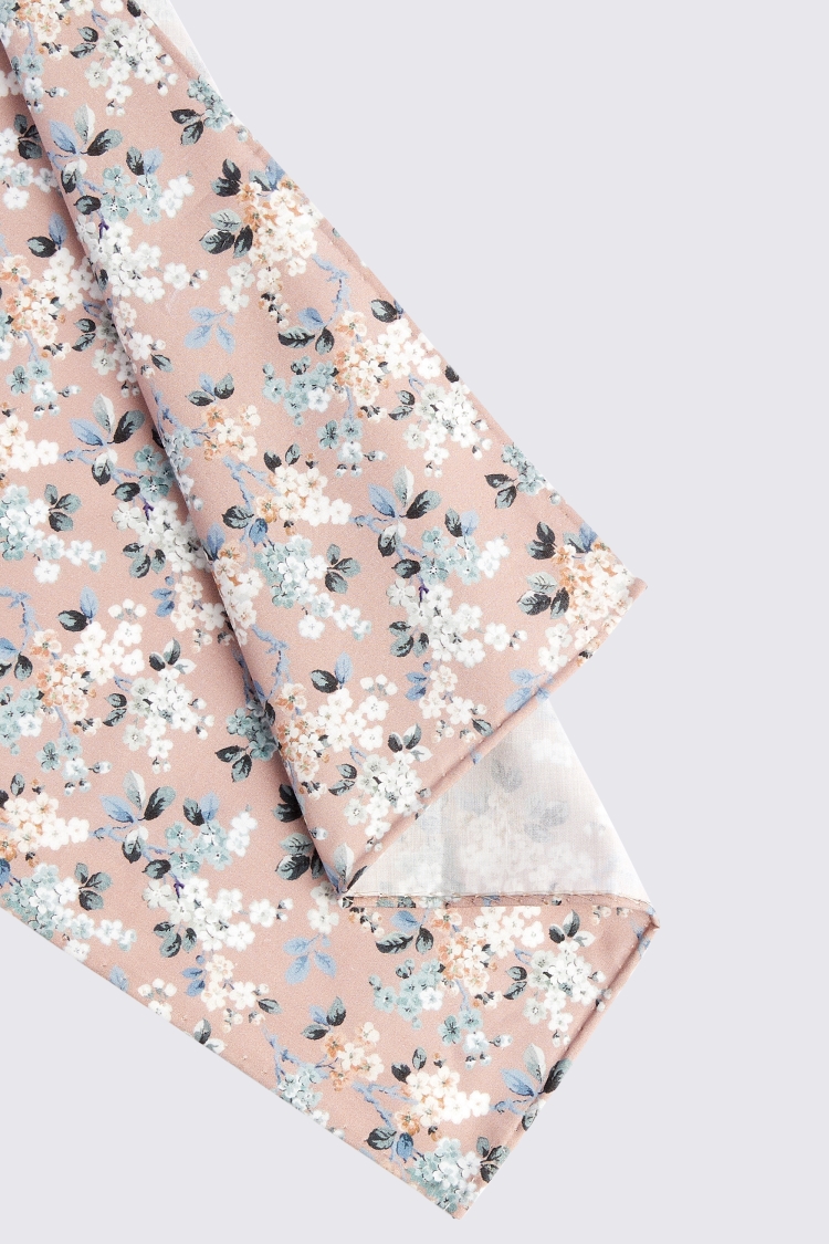 Dusty Pink Ditsy Floral Pocket Square Made With Liberty Fabric