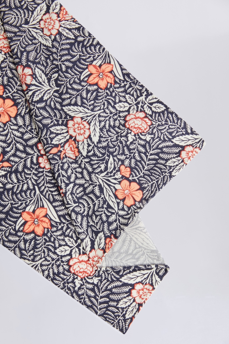 Navy Floral Pocket Square Made with Liberty Fabric 