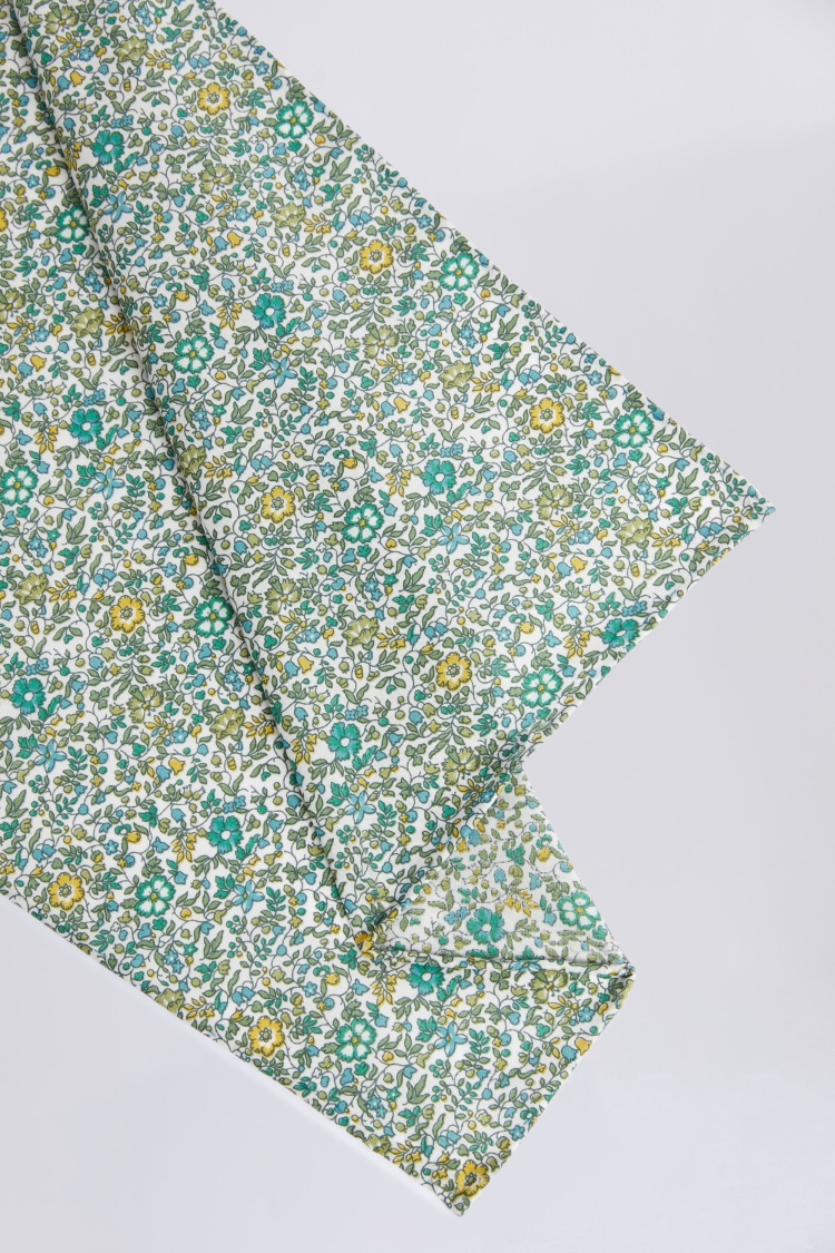 Sage Ditsy Pocket Square Made with Liberty Fabric 