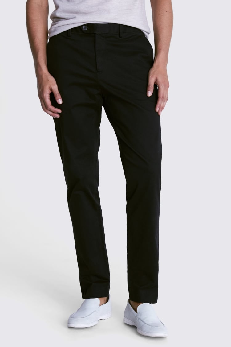 Buy Black Mid Rise Slim Fit Trousers for Men-saigonsouth.com.vn