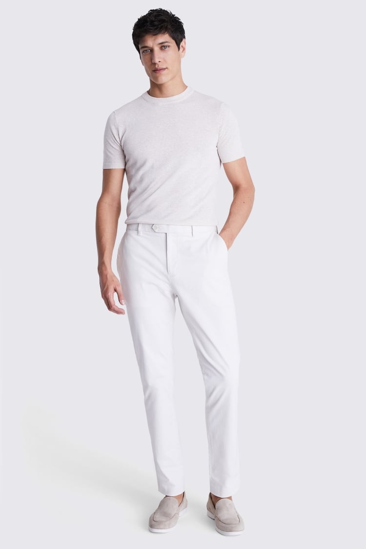 Tuska Off-White Stretch Slim Pant