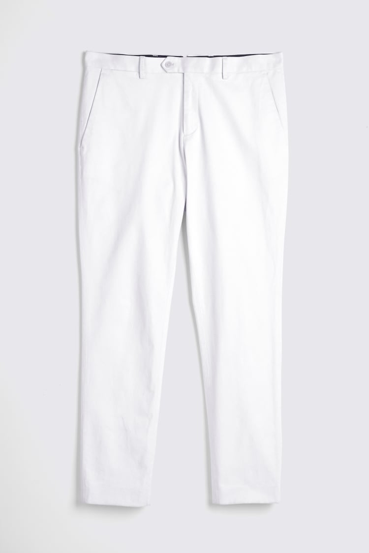Slim Fit Off White Stretch Chinos | Buy Online at Moss