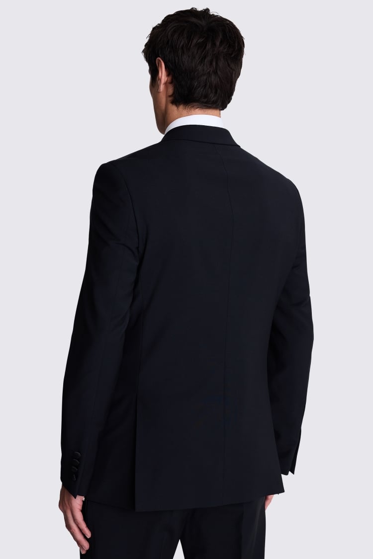 Tailored Fit Black Double Breasted Peak Lapel Tuxedo