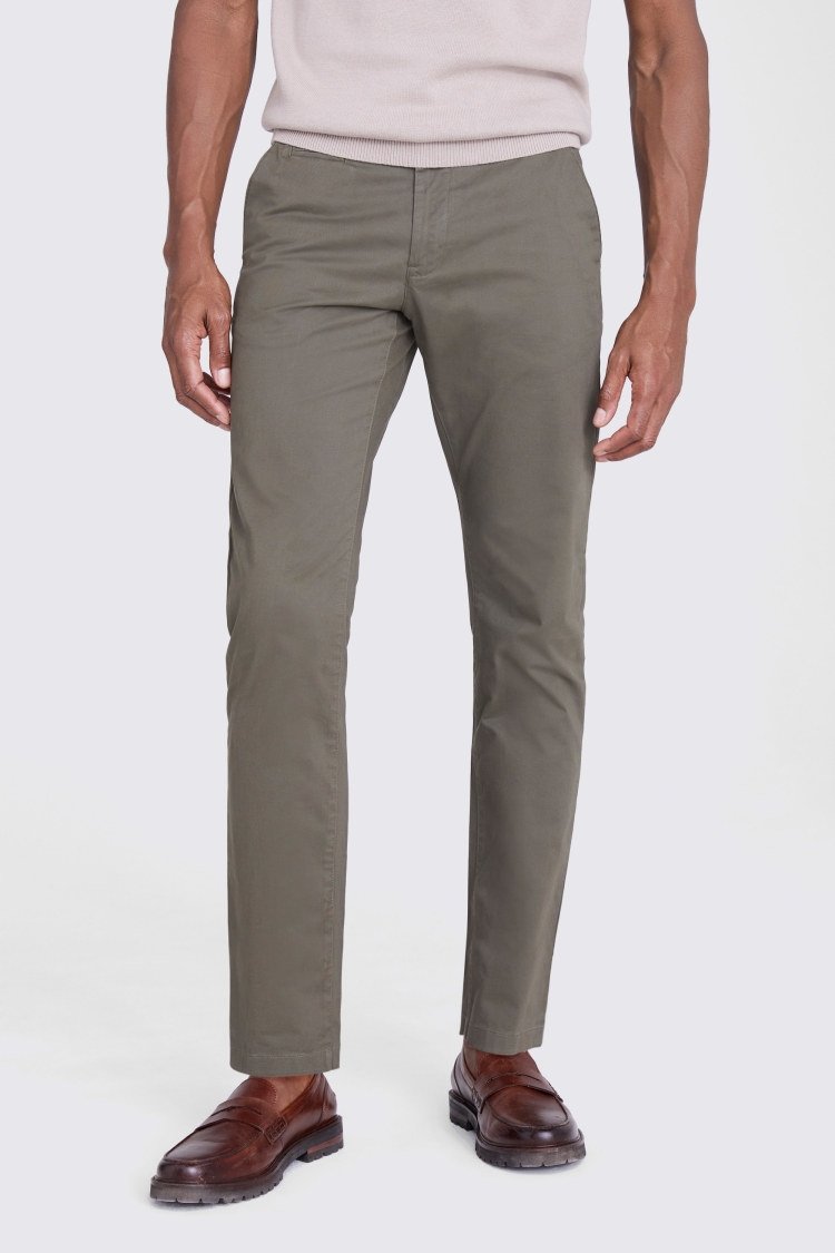 Tailored Fit Khaki Chinos | Buy Online at Moss