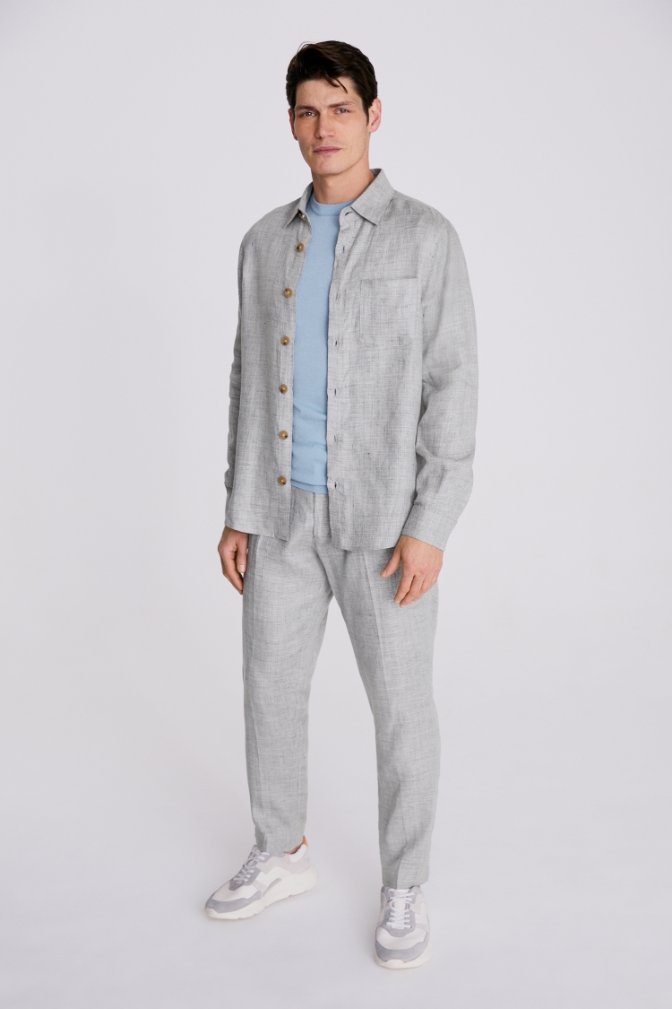 Light Grey Linen Overshirt 