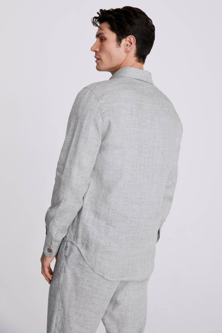 Light Grey Linen Overshirt 