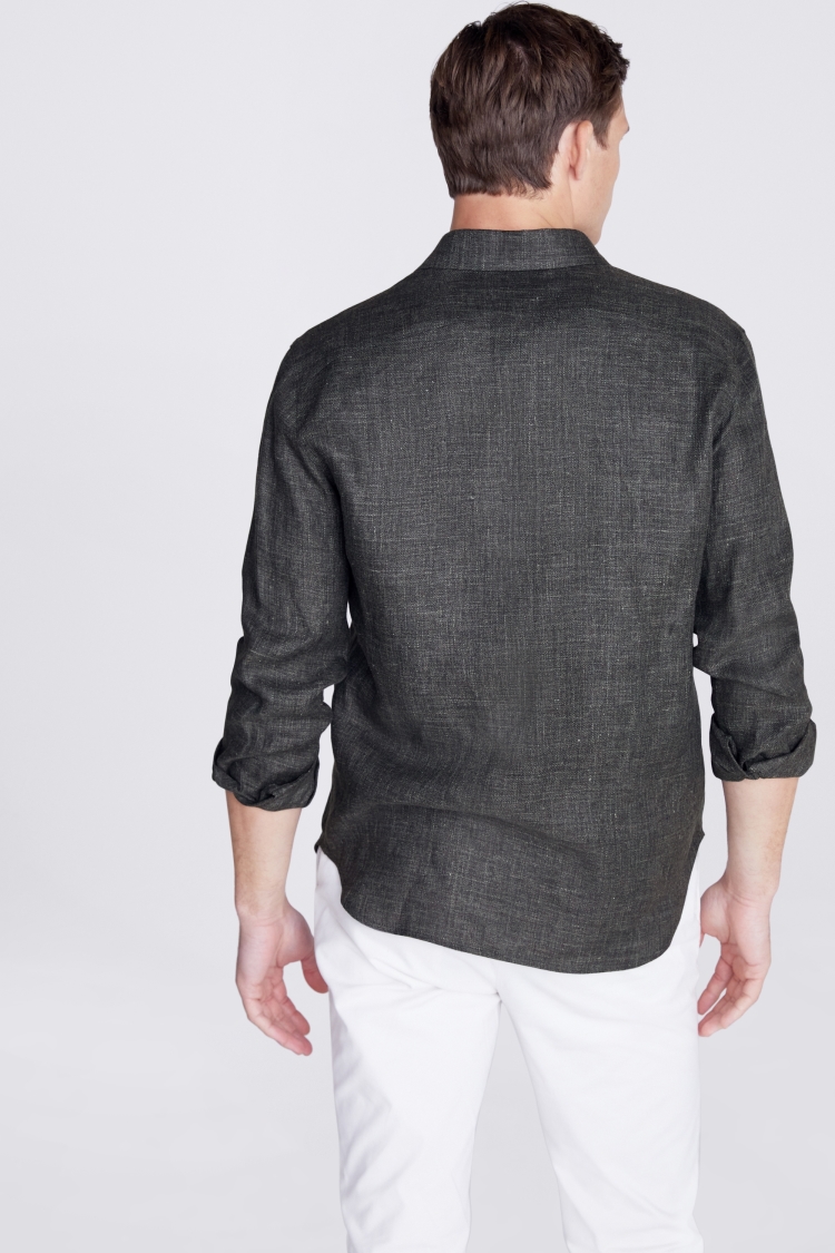 Khaki Linen Overshirt | Buy Online at Moss