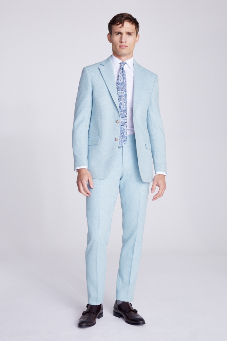 Tailored Fit Light Blue Donegal Suit