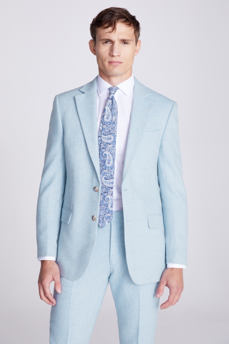 Tailored Fit Light Blue Donegal Jacket | Buy Online at Moss