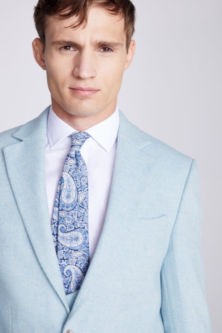 Tailored Fit Light Blue Donegal Suit