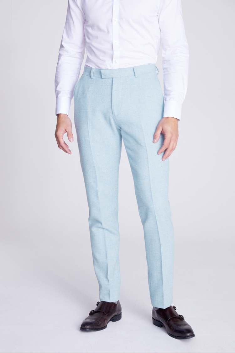 Tailored Fit Light Blue Donegal Suit