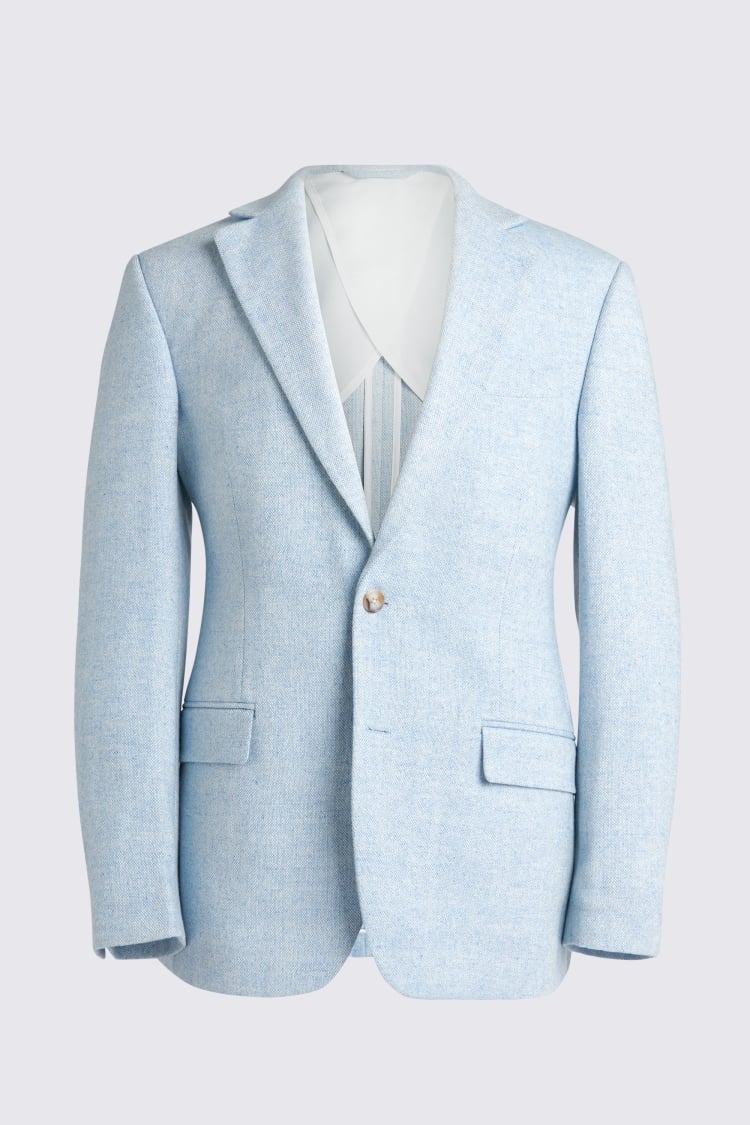 Tailored Fit Light Blue Donegal Jacket | Buy Online at Moss