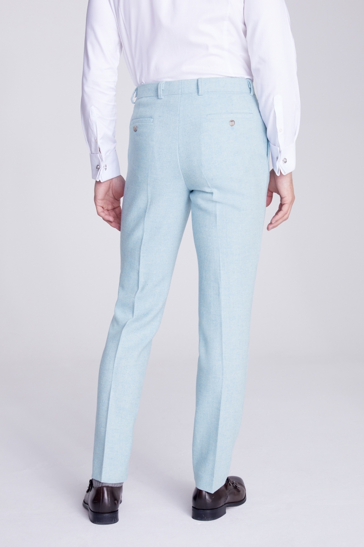 Tailored Fit Light Blue Donegal Trousers