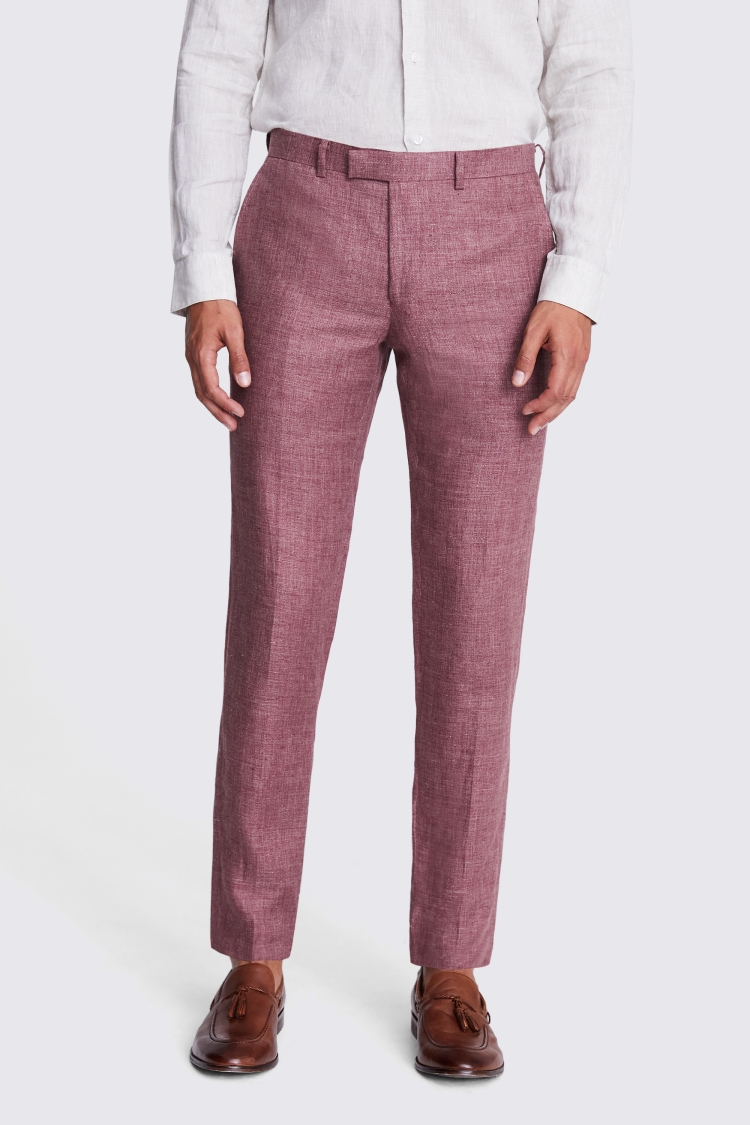 Tailored Fit Light Blue Linen Trousers | Buy Online at Moss