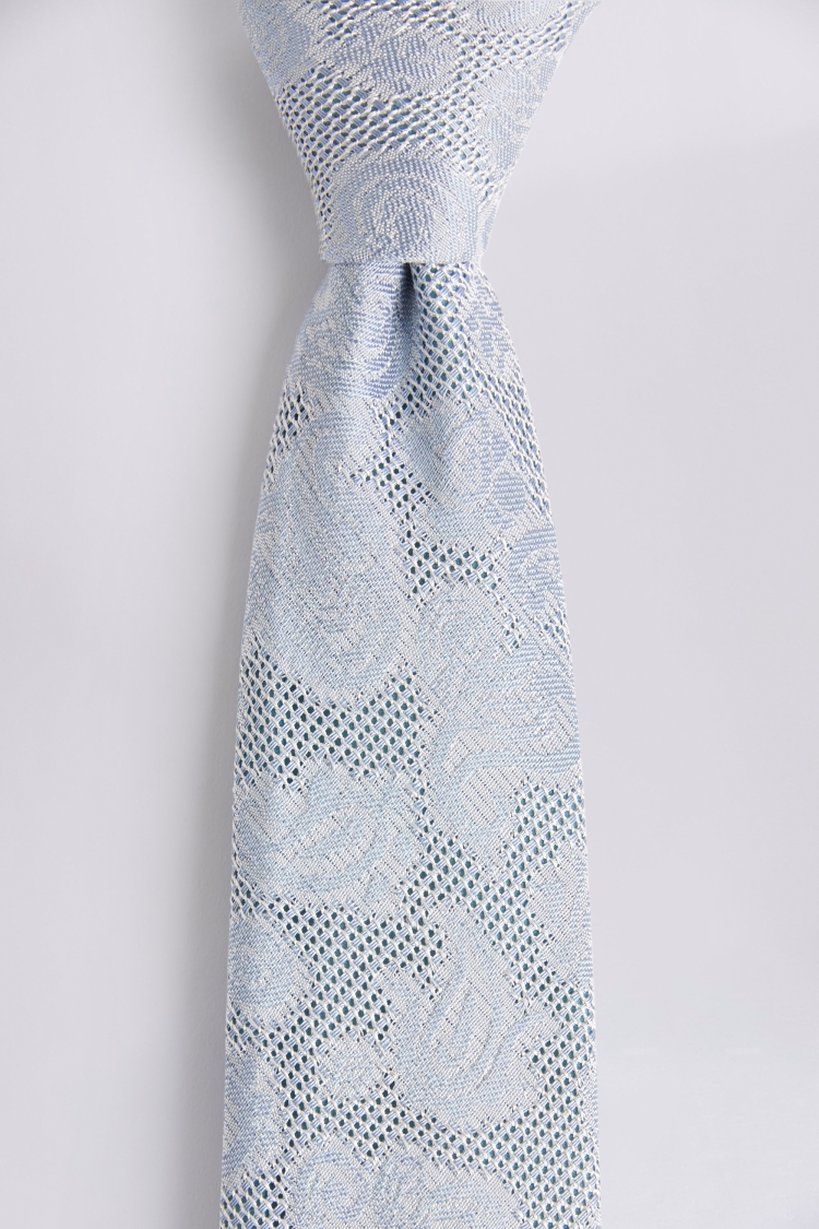 Sky Paisley Grenadine Silk Tie