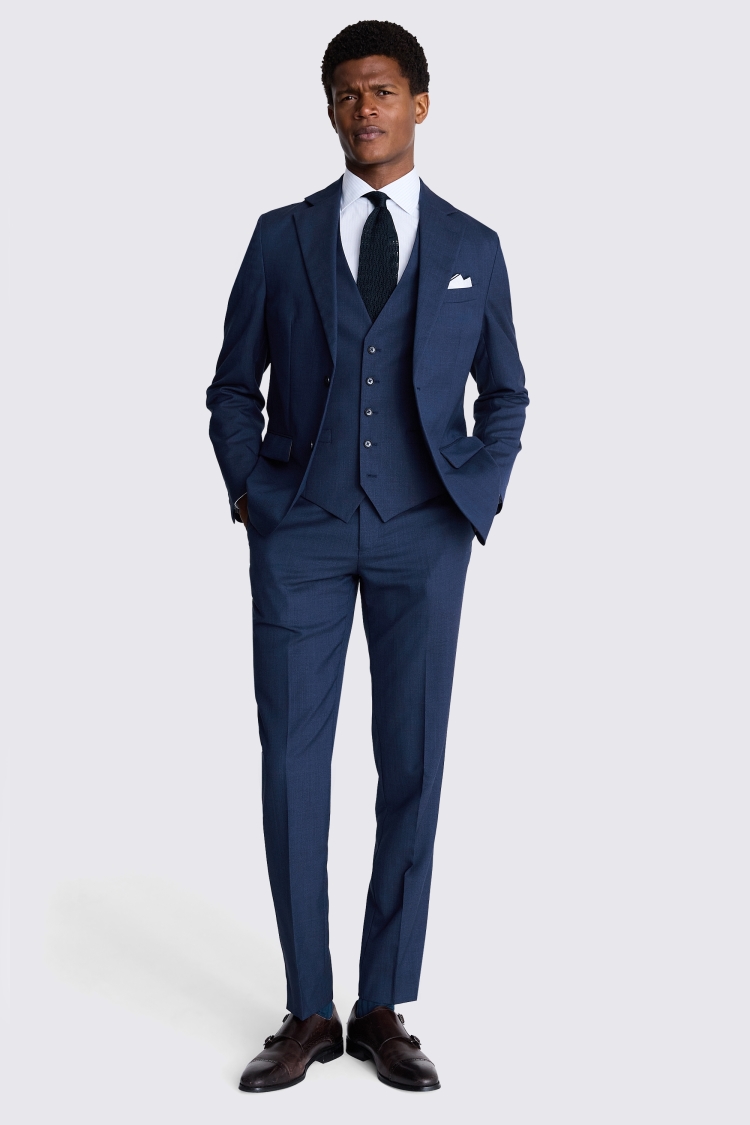 Italian Tailored Fit Blue Half Lined Suit