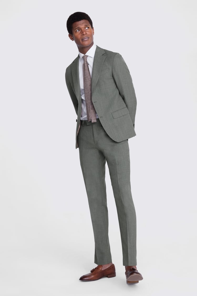 Italian Tailored Fit Sage Half Lined Suit