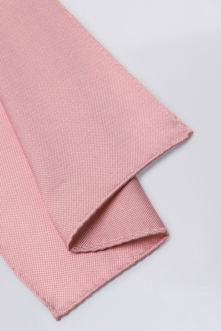 Dusty Pink Silk Oxford Pocket Square