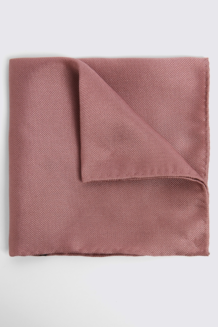 Deauville Pink Silk Oxford Pocket Square