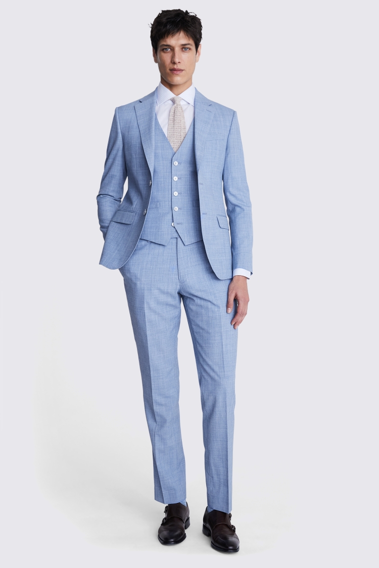 Slim Fit Pale Blue Blazer Suit