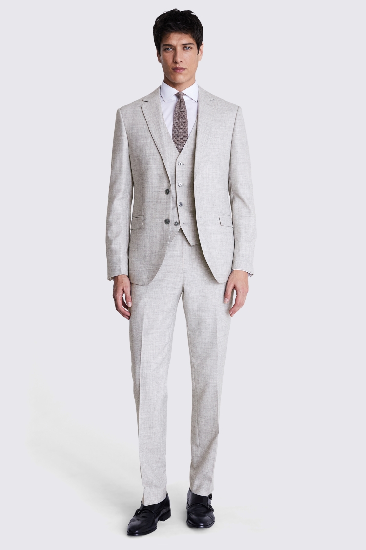 3-Button Nice Solid Charcoal Gery Men's Three-Piece Suit