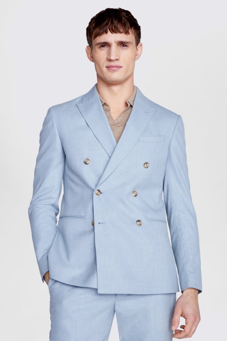 Moss Slim Fit Blue Velvet Jacket for Men