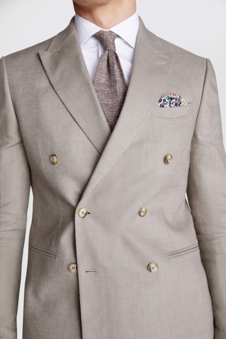 Slim Fit Taupe Matte Linen Jacket Buy Online at Moss