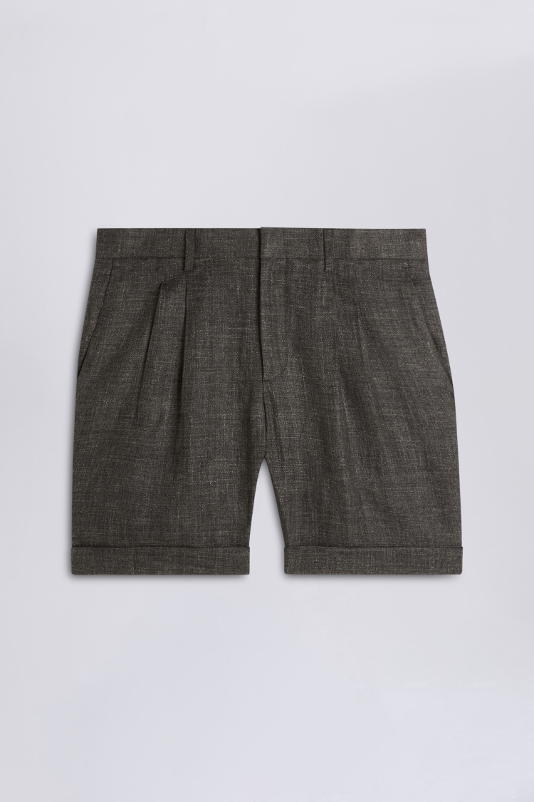 Khaki Linen Casual Shorts | Buy Online at Moss