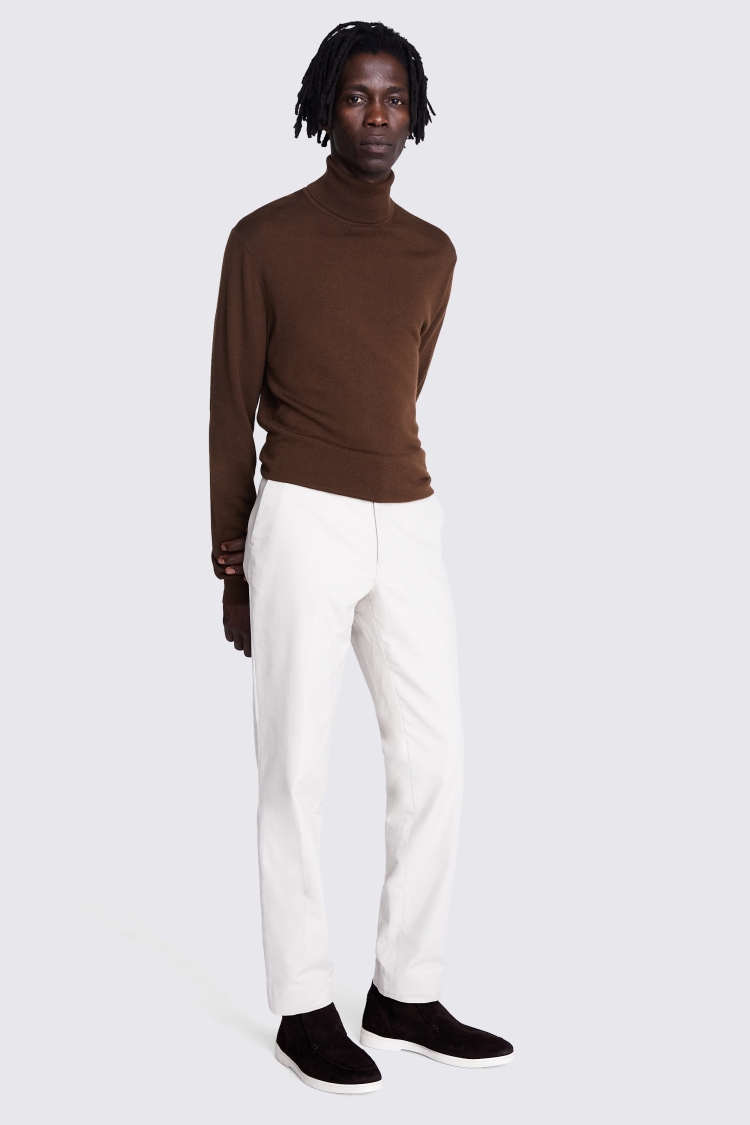 Chestnut Merino Roll-Neck Jumper | Buy Online at Moss