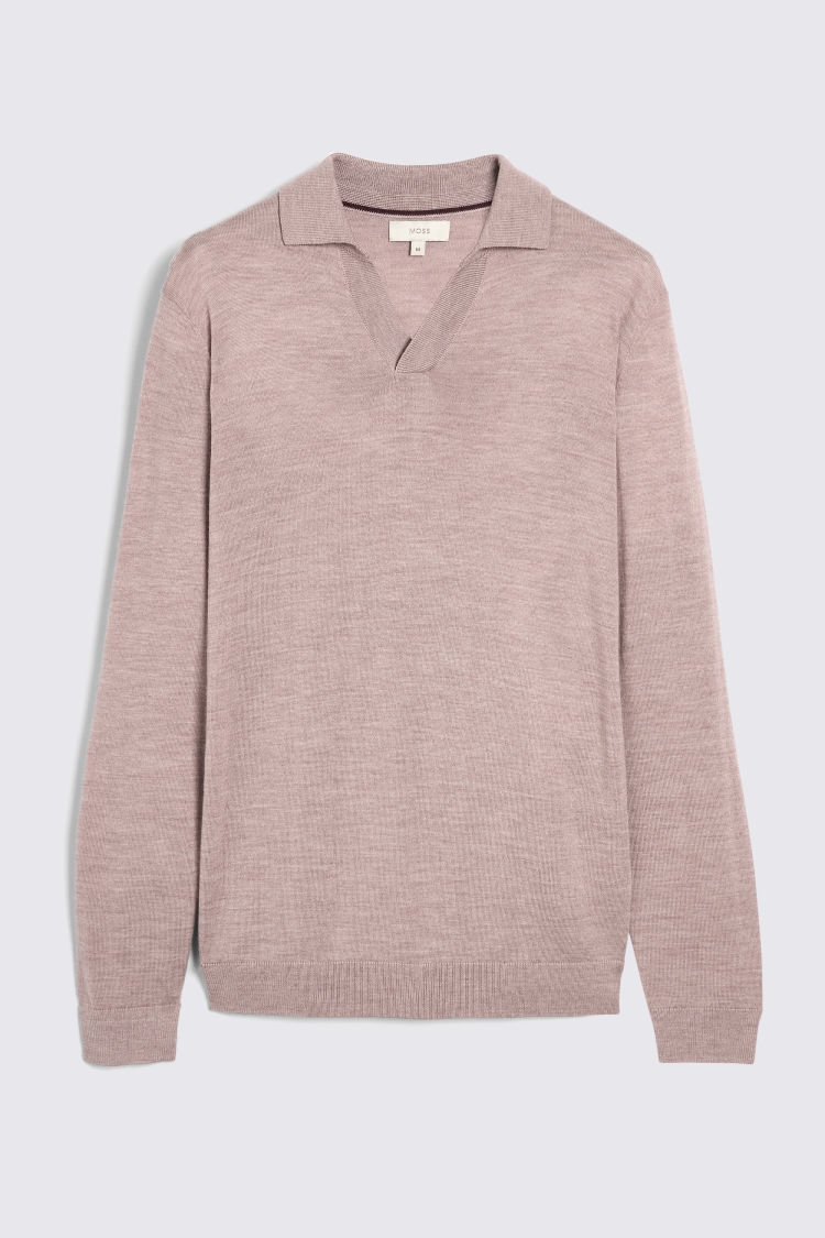 Light Pink Merino Skipper Polo