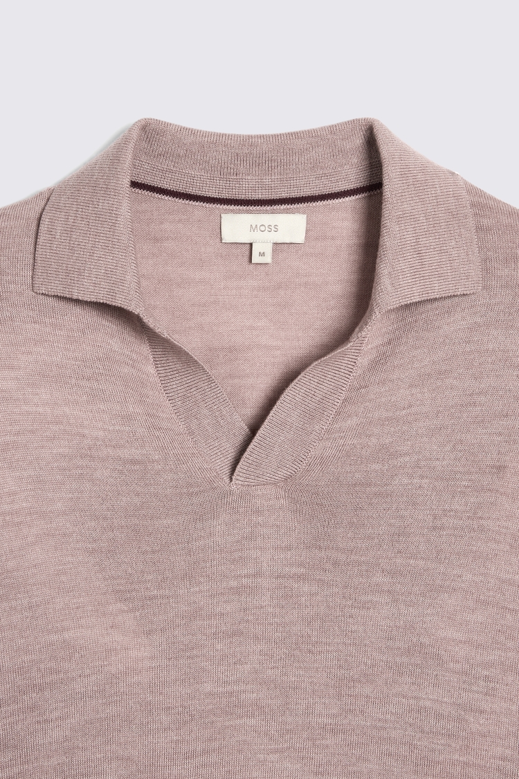 Light Pink Merino Skipper Polo