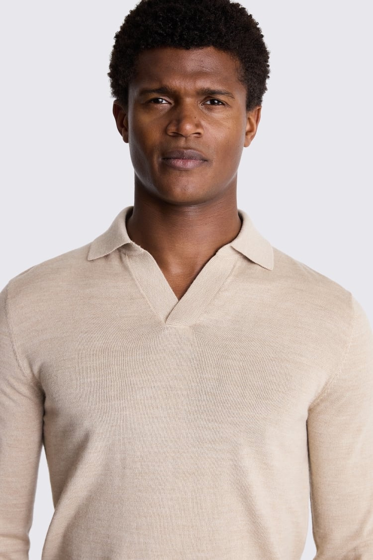 Camel Merino Skipper Polo