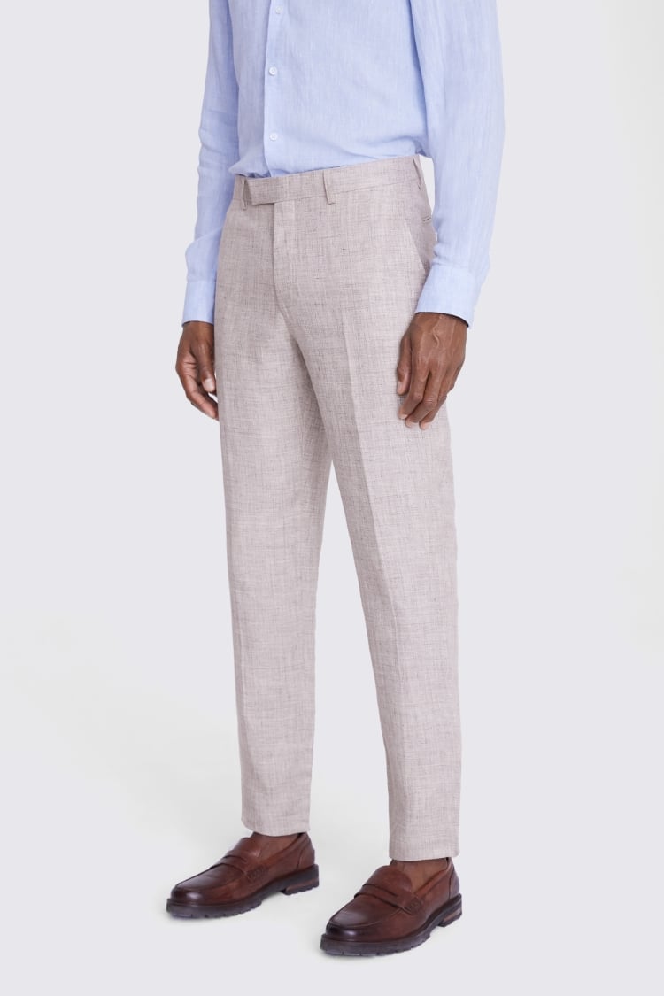 Buy Regular Fit Solid Linen Trousers with Pockets