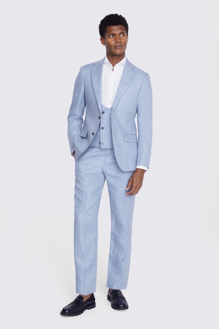 STRAIGHT-FIT SUIT BLAZER - Blue grey