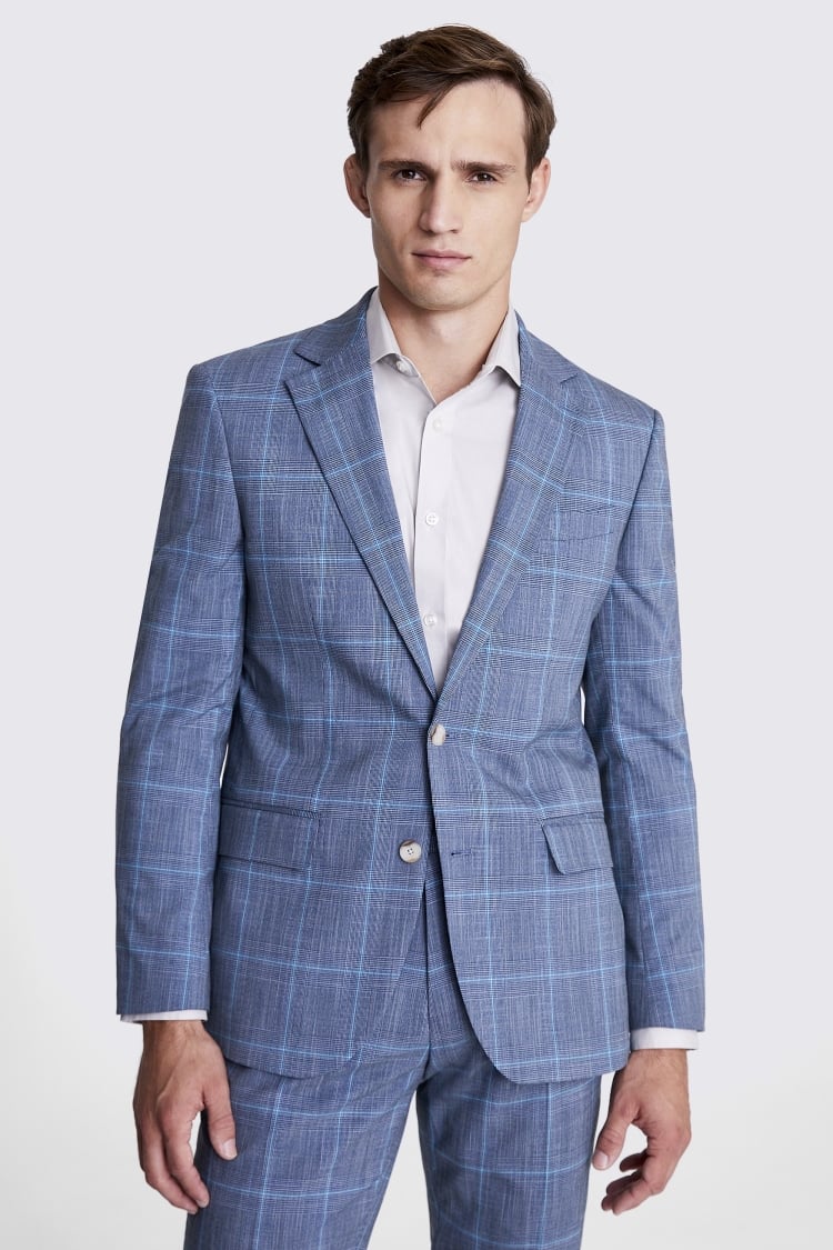 Tailored Fit Aqua Check Suit