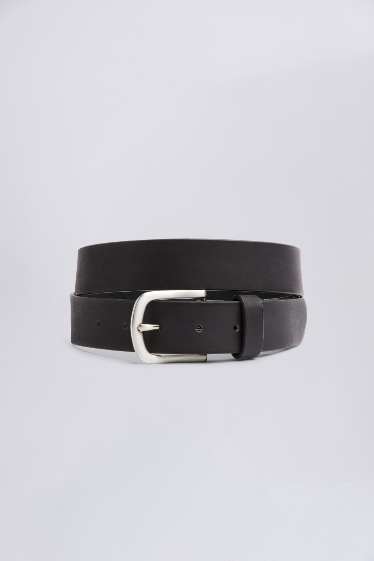 Casual Black Leather Belt