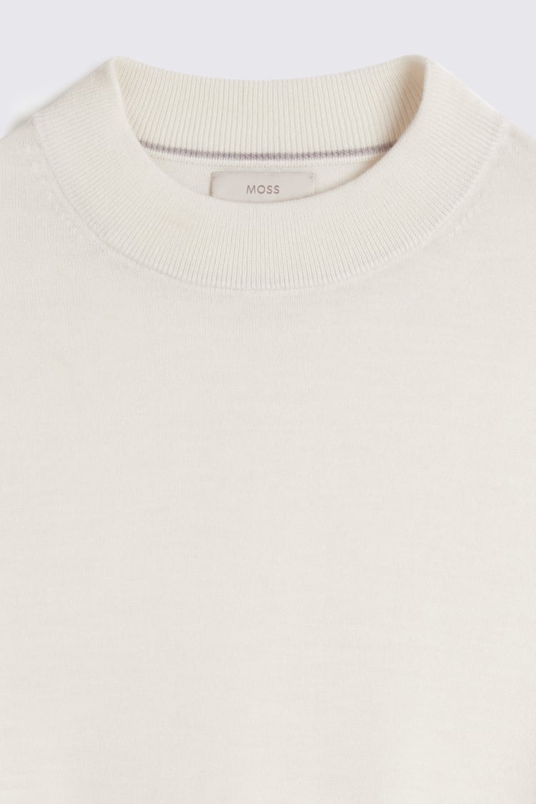 White Merino Mock-Neck Jumper