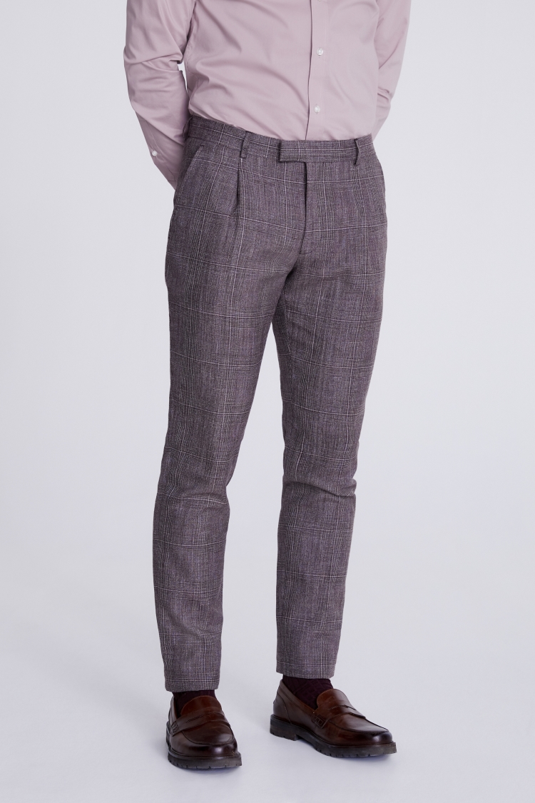 Grey Check Premium Merino Wool Pants (Slim Fit) Design by THE PANT