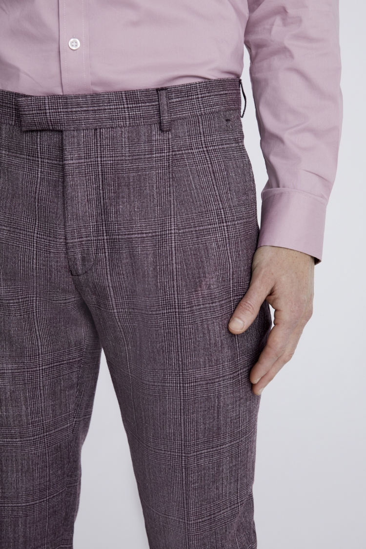 Italian Slim Fit Quartz Check Trousers 