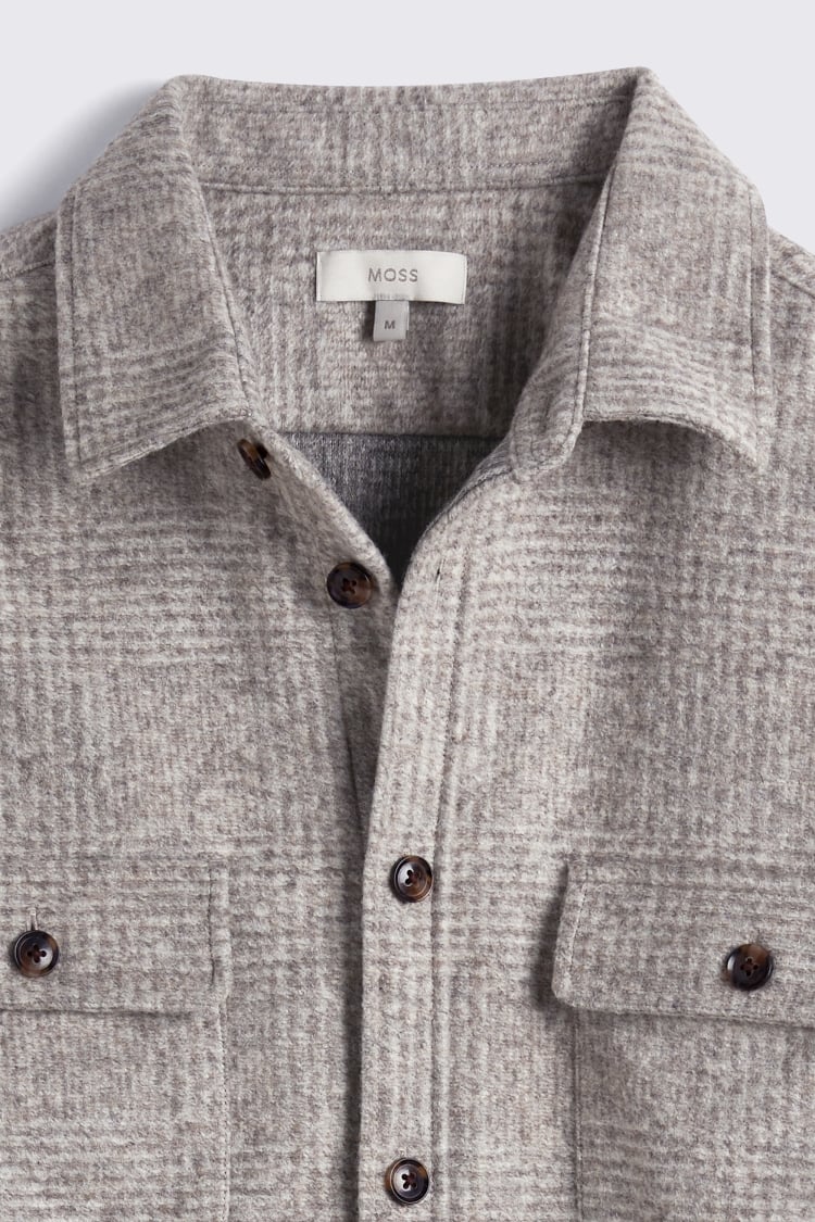 Taupe Check Overshirt