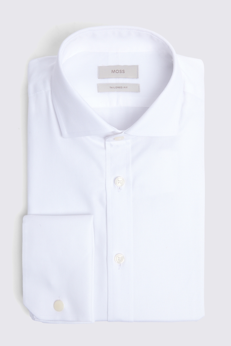 Tailored Fit White Royal Oxford Non-Iron Shirt