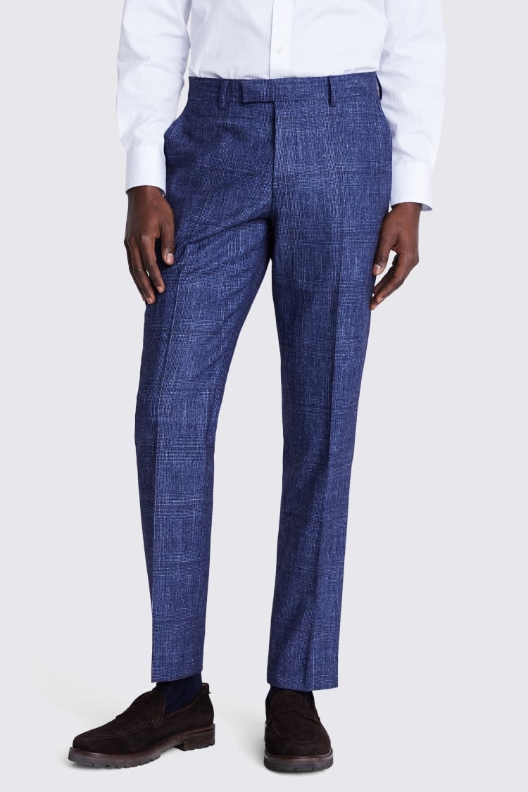 Italian Tailored Fit Blue Check Suit