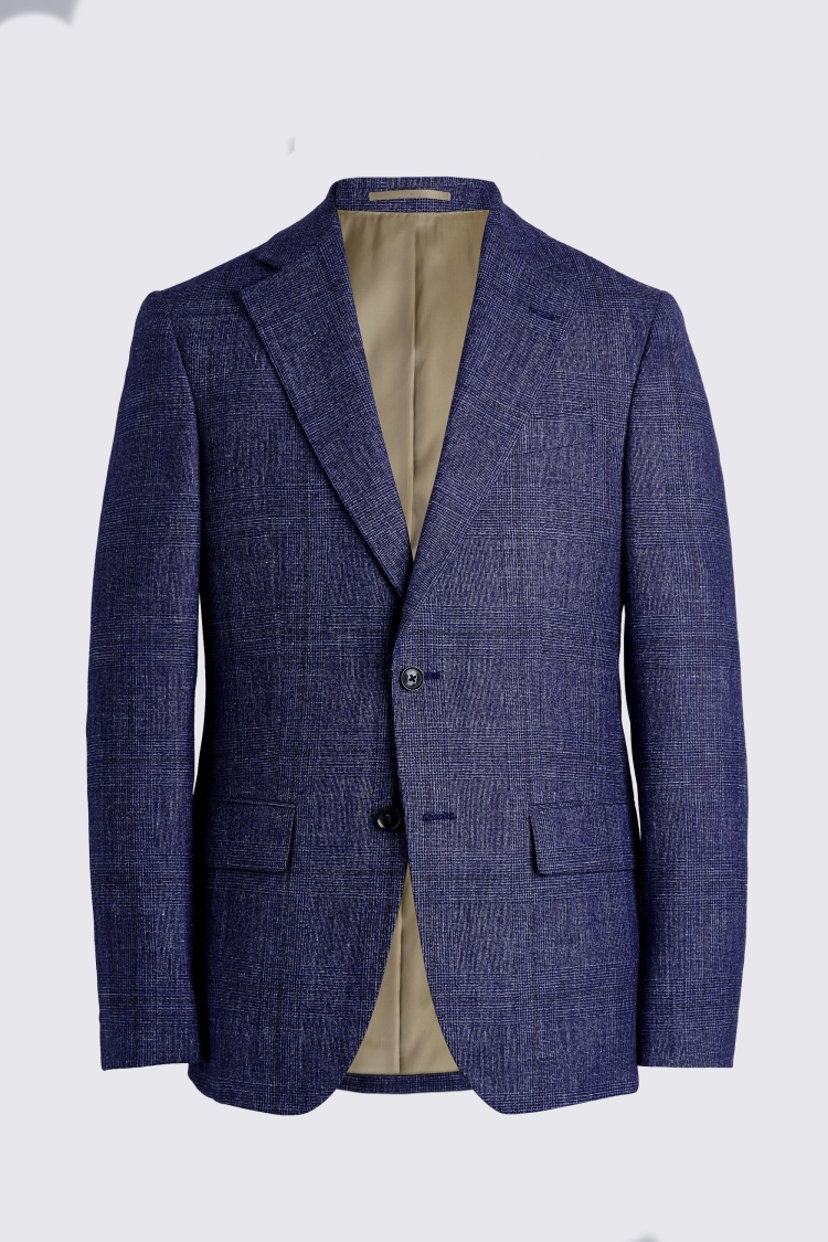 Italian Tailored Fit Blue Check Suit