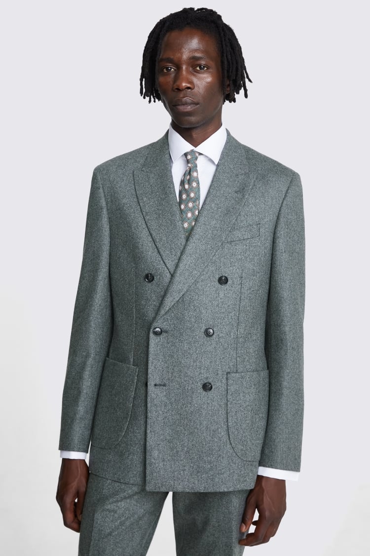 Italian Tailored Fit Sage Flannel Suit