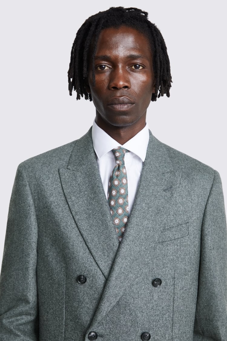 Italian Tailored Fit Sage Flannel Suit